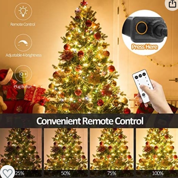 Christmas Decorations Tree Lights with Ring, 280 LEDs - Picture 2 of 5